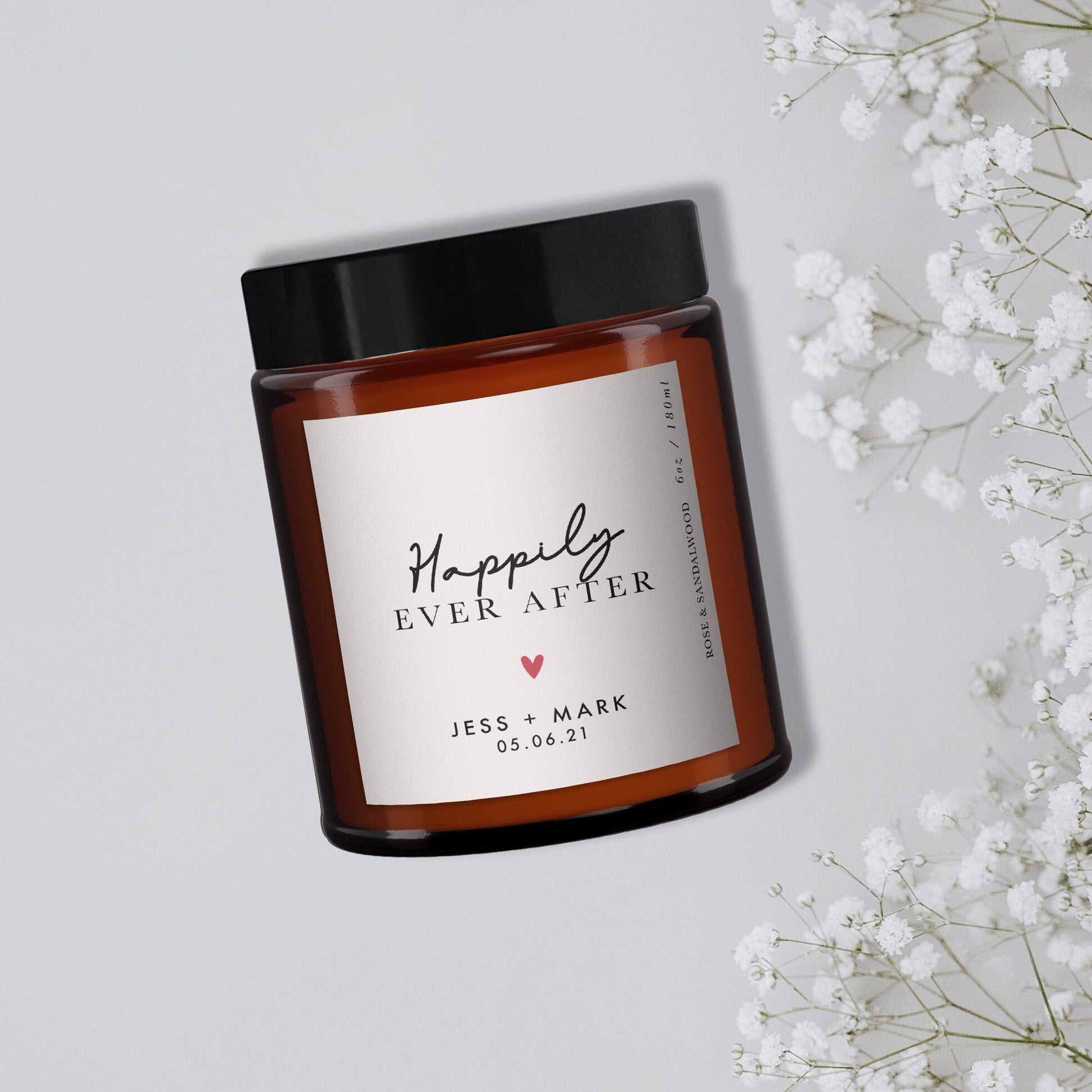 Personalized Wedding Candle Favors: Essential Oil Soy Wax Candle