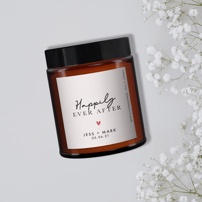 Personalized Wedding Candle Favors: Essential Oil Soy Wax Candle