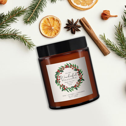 Wonderful Colleague Personalised Christmas Candle Gift,Aromatherapy Candle,Christmas Present for colleague,Christmas candle gift