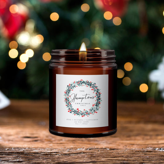 Personalised Family Name Christmas Candle, Aromatherapy Candle,Christmas Present for Family,Christmas candle gift