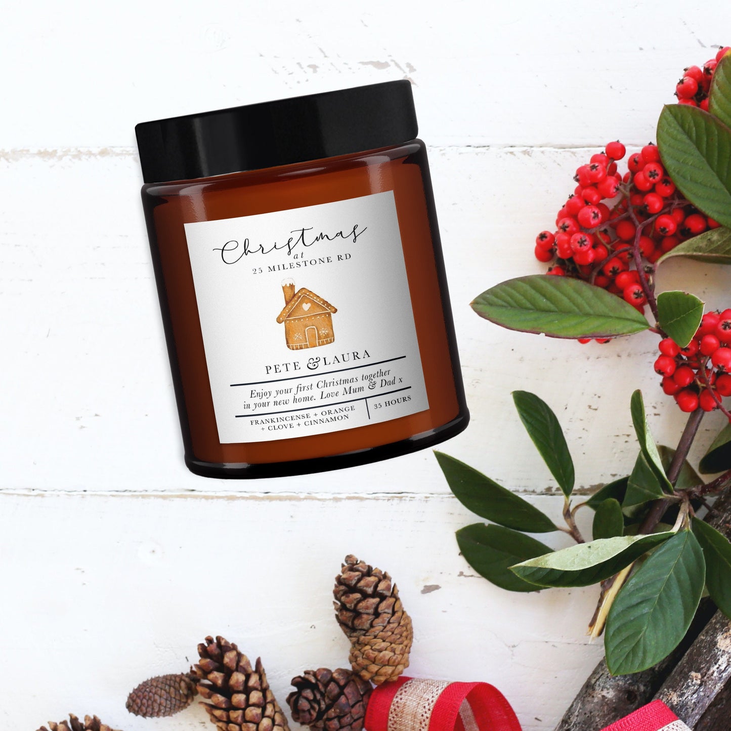 New Home Christmas Candle, Personalised Candle, New Home Gift, House Warming Gift, First Christmas in New HomeHome,