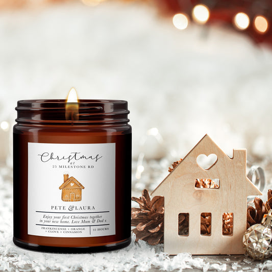 New Home Christmas Candle, Personalised Candle, New Home Gift, House Warming Gift, First Christmas in New HomeHome,