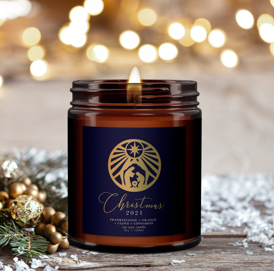 Nativity Christmas Aromatherapy Candle, Christmas Candle