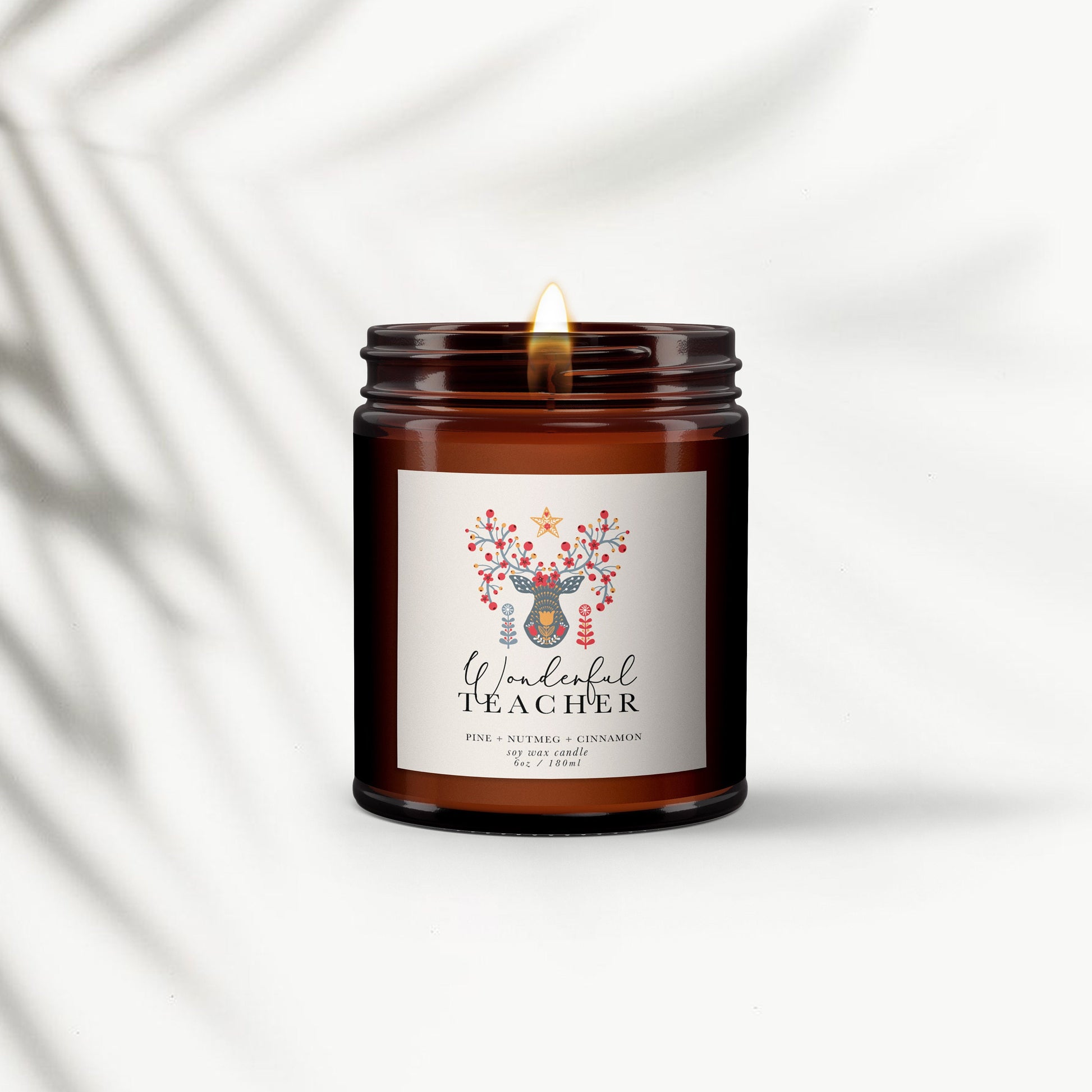 Wonderful Teacher Christmas Candle, Pure essential oil soy wax candle, teacher gift, thank you teacher gift, end of term gift, Christmas