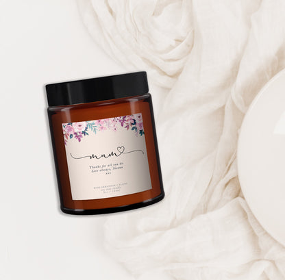 MUM Personalised Aromatherapy Candle Gift,Gift for Mum,Mother's Day present,Mum Birthday Gift,Pure essential oil soy wax candle,Gift for her