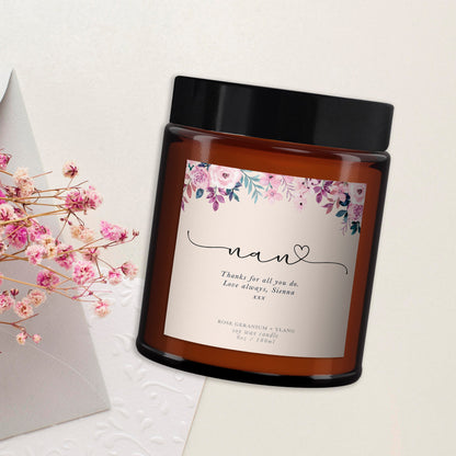 Nan Personalised Aromatherapy Candle, Nanna, Nan, Nanny, Pure essential oil soy wax candle, gift for nan, Mothers day, Nan Birthday Present