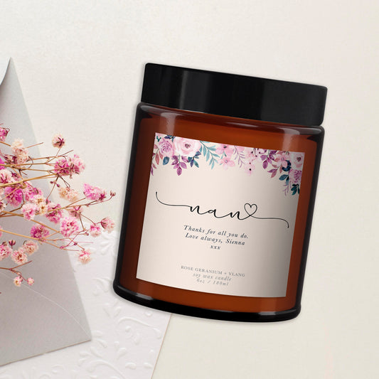 Nan Personalised Aromatherapy Candle, Nanna, Nan, Nanny, Pure essential oil soy wax candle, gift for nan, Mothers day, Nan Birthday Present