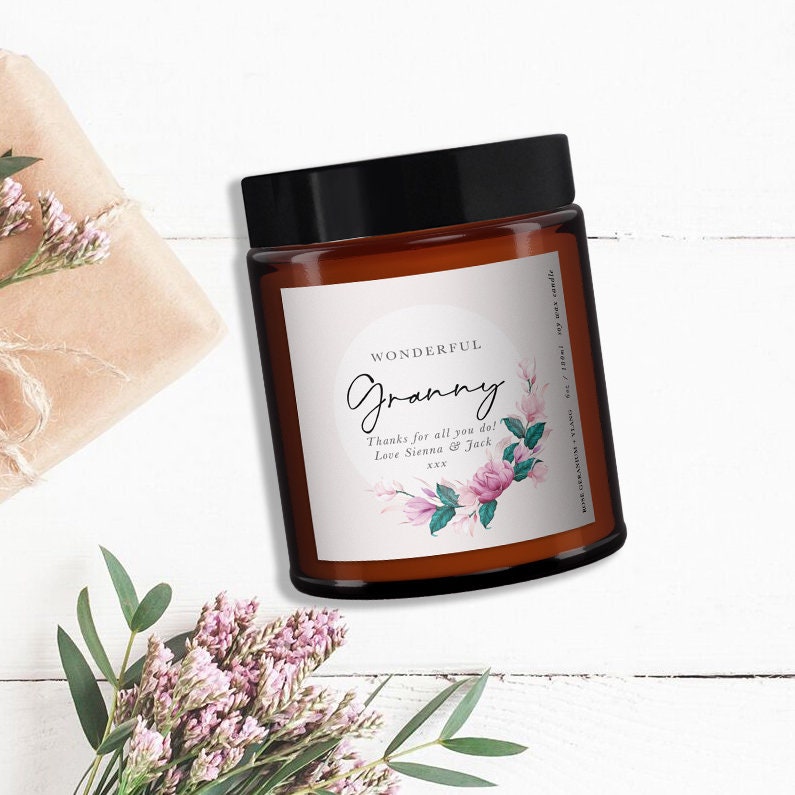 Granny Aromatherapy Candle,Granny Birthday,Granny mother's Day Gift,Gift for Granny,Personalised Candle,Pure essential oil soy wax