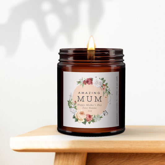 Amazing Mum Personalised Aromatherapy Candle Gift,Gift for Mum,Mother's Day present,Mum Birthday Gift,Pure essential oil soy wax candle