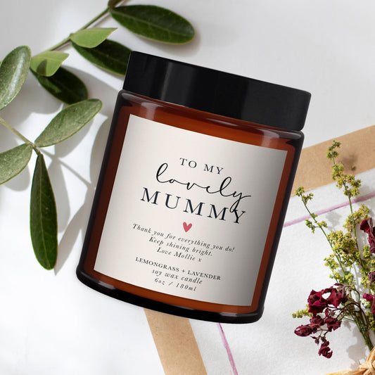 Lovely Mummy Personalised Aromatherapy Candle Gift,Gift for Mummy,Mother's Day present,Mummy Birthday Gift,Pure essential oil soy wax candle