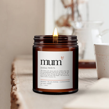 Mum Meaning Aromatherapy Candle Gift, Gift for Mum, Mother's Day present, Mum Birthday Gift, Pure essential oil soy wax candle, Gift for her