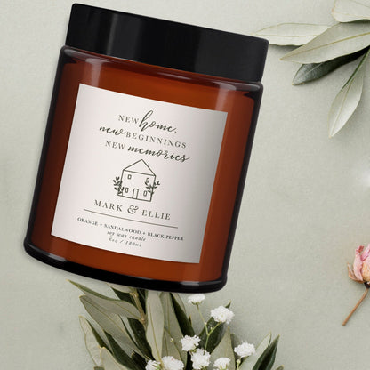 New Home Personalised Candle Gift, House Warming Gift, First Home, Pure essential oil soy wax candle, moving in present