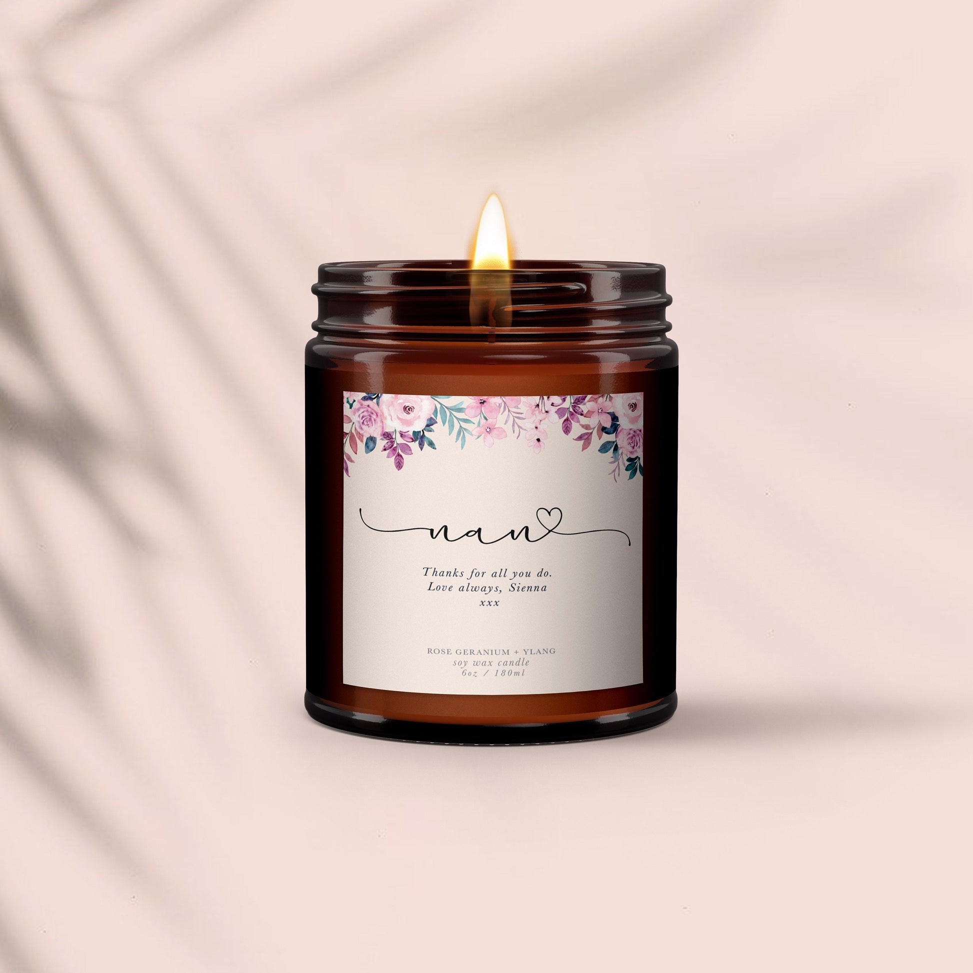 Nan Personalised Aromatherapy Candle, Nanna, Nan, Nanny, Pure essential oil soy wax candle, gift for nan, Mothers day, Nan Birthday Present