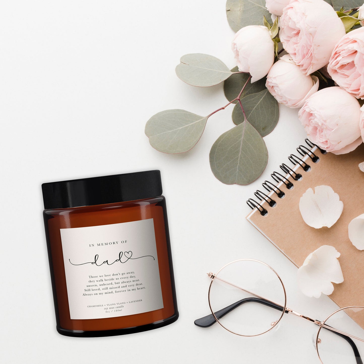 In memory of Dad Candle, Remembrance candle, Sympathy, Bereavement, Condolences, Pure essential oil soy wax candle, Fathers Day, Christmas