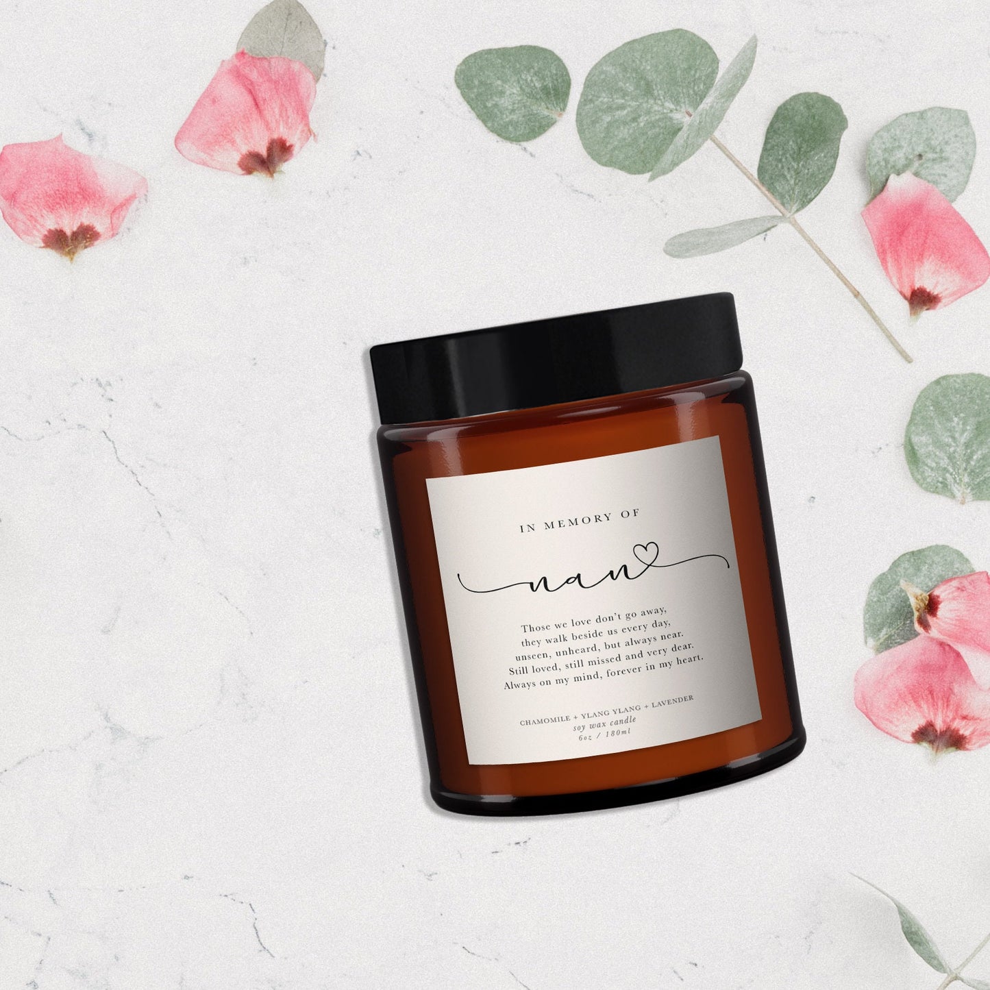 In memory of Nan Candle, Nanna, Granny, Gran, Memorial candle, Remembrance candle,Bereavement,Pure essential oil soy wax candle