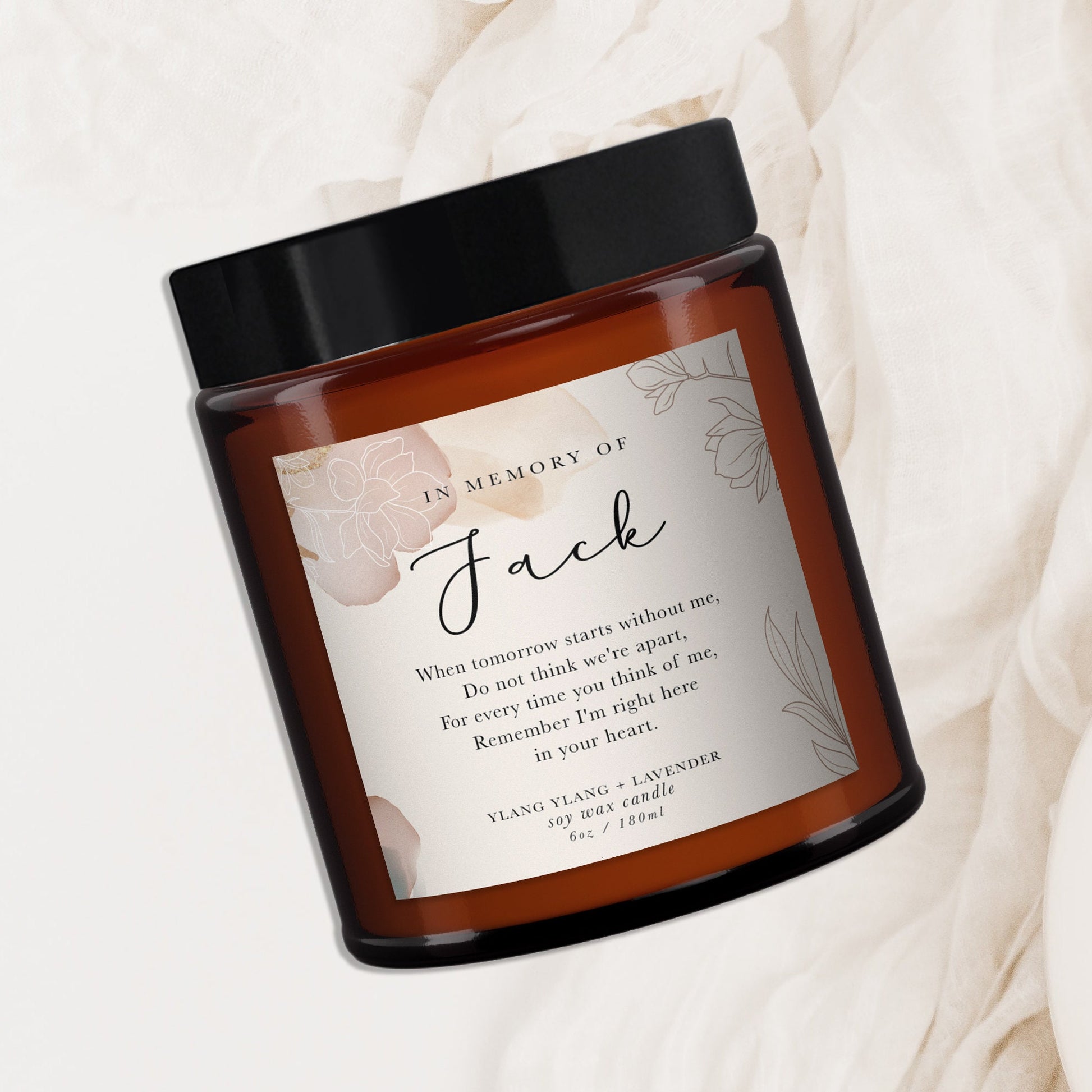 In Memory Candle, Remembrance candle, Sympathy, Bereavement, Condolences, Pure essential oil, Husband, Wife, Sister, friend