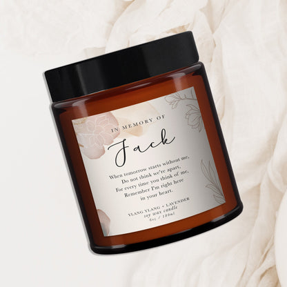 In Memory Candle, Remembrance candle, Sympathy, Bereavement, Condolences, Pure essential oil, Husband, Wife, Sister, friend