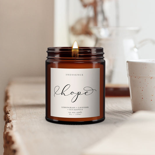 Hope aromatherapy candle, 100% natural, thoughtful gift, send love, thoughtful gift, hope gift, comforting gift, gift for friend