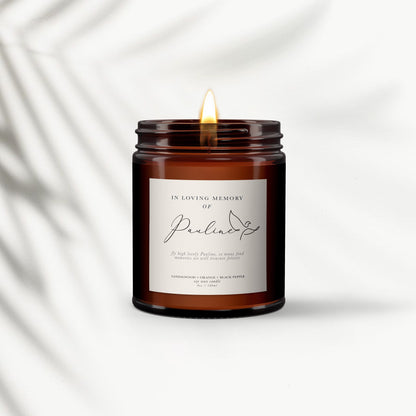 In Loving Memory Personalised Candle, Remembrance candle, Sympathy, Bereavement, Condolences, Pure essential oil, Husband,Wife,Sister,friend