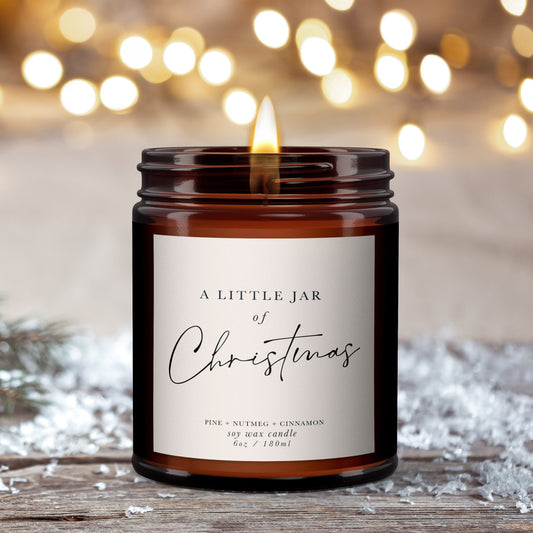 Christmas Pure Essential Oil Aromatherapy Candles - Minimal Decor,Little Jar of Christmas,Christmas Candle,Well-being,Natural,Soy Wax Candle