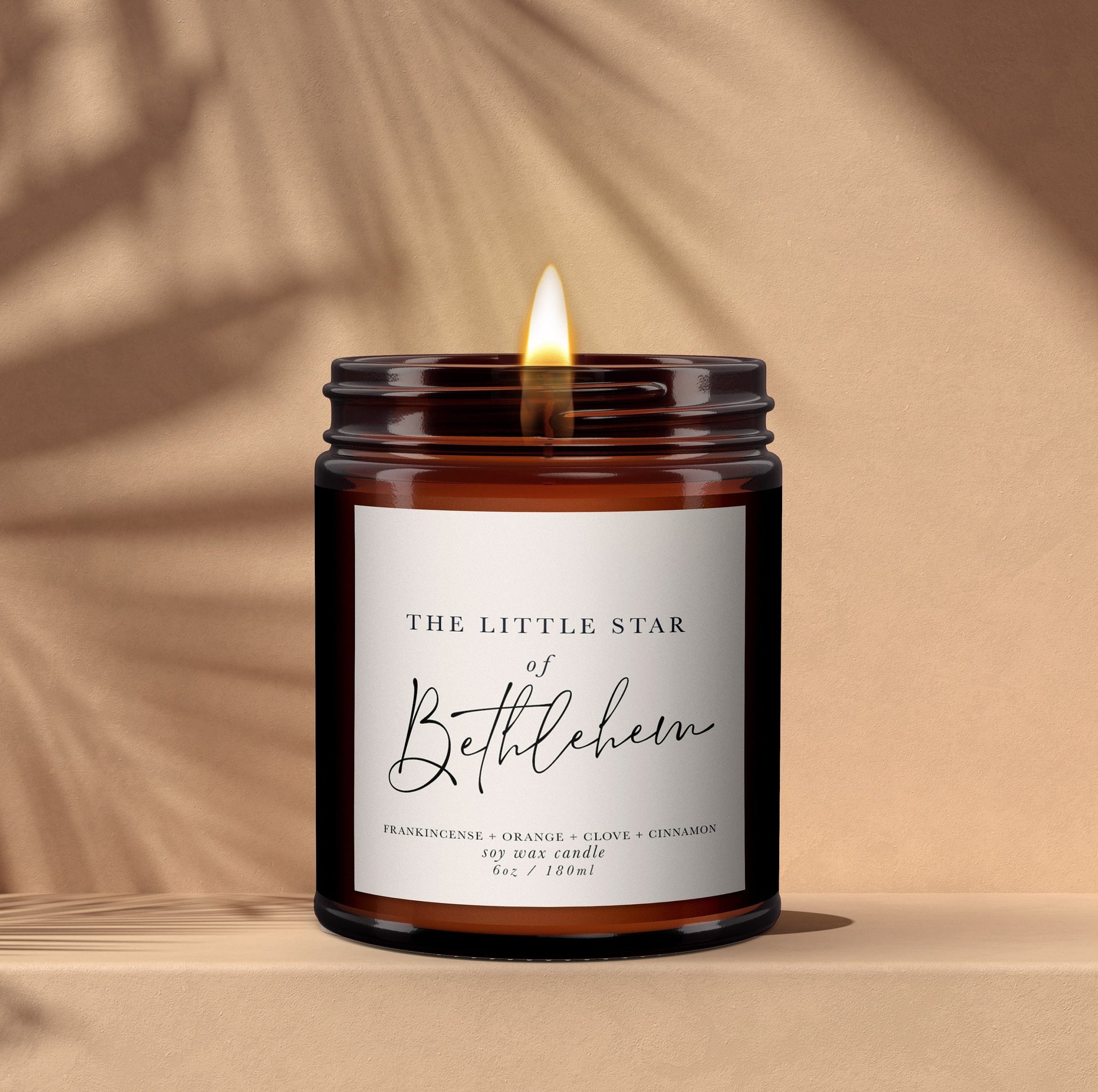 Little Star of Bethlehem Essential Oil Aromatherapy Candle - Minimal Decor,Little Jar of Christmas,Christmas Candle,Natural,Soy Wax Candle