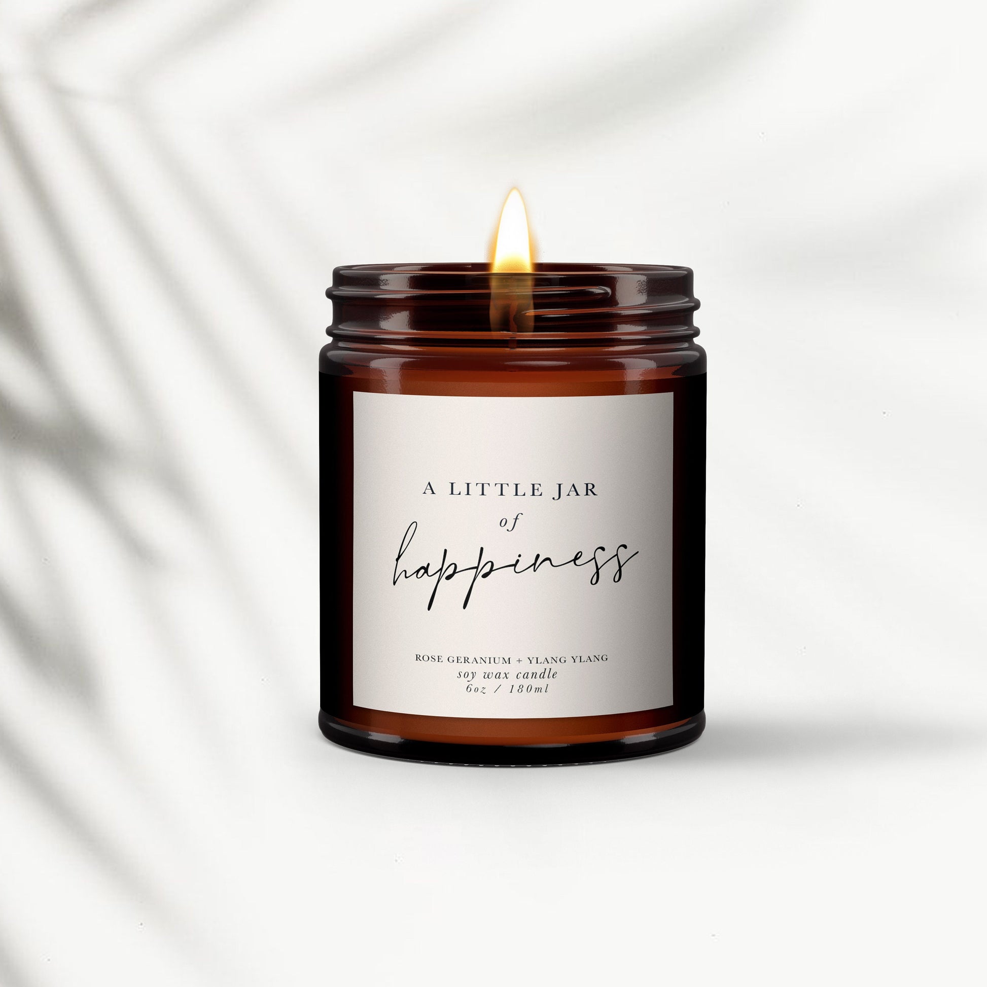 Happiness Pure Essential Oil Aromatherapy Candles - Minimal Decor, Little Jar of Happiness, Mood Boosting, Well-being Soy Wax Candle