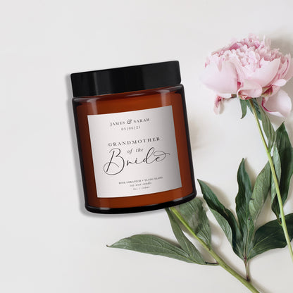 Grandmother of the Bride Personalised Candle Gift,Pure Essential Oil Candle,Grandmother of the Bride Gift,Gift for Grandparents of the Bride