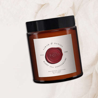 Wax Wedding Anniversary Candle, 16th Wedding Anniversary Gift, 16th Anniversary, Wife, Husband, Soy wax candle, Wax anniversary