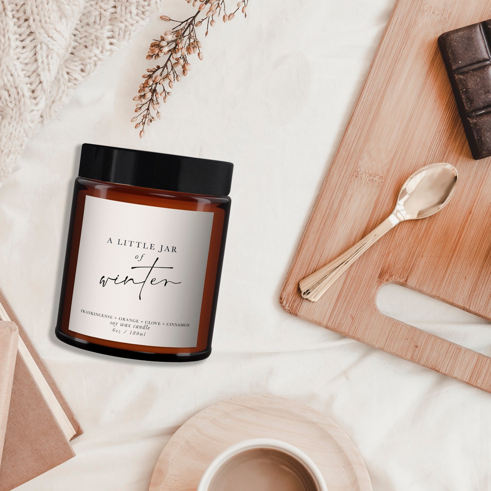 Winter Candle - Frankincense + Clove + Cinnamon + Orange Aromatherapy Candle, Christmas Candle, Pure Essential Oil, Soy Wax, Winter Candle