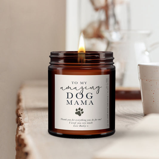 Dog Mum Aromatherapy Candle Gift, Essential Oils, Minimal Decor, Gift from Dog, Pet Gift, Dog Mama, Present from dog, Christmas, Doggy Mum