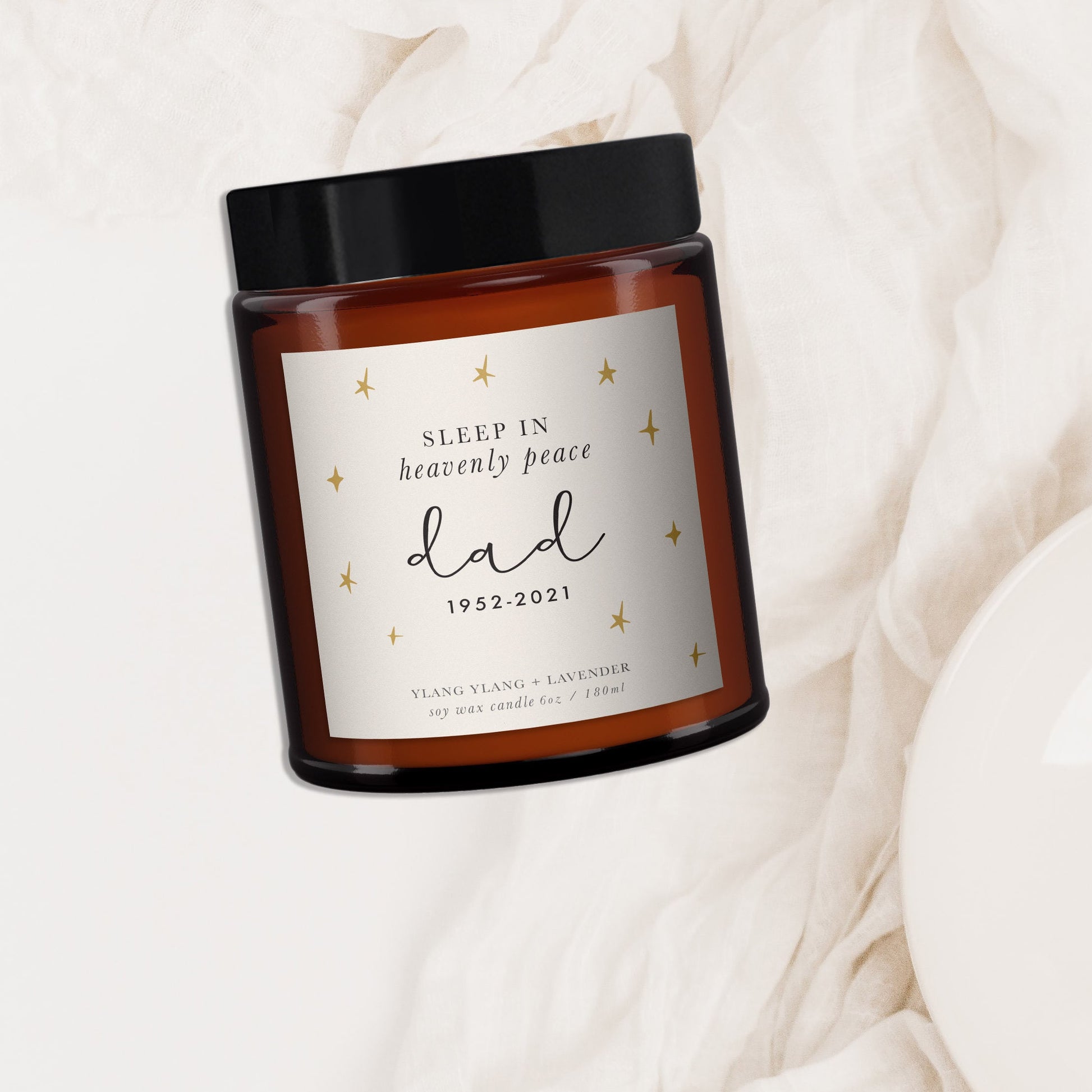 Dad Remembrance Aromatherapy Candle, Sleep in heavenly peace, In loving memory, Bereavement, Essential oils, soy wax, Fathers Day, Christmas