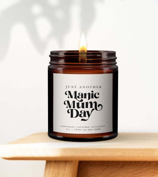 Manic Mumday Aromatherapy Candle Gift, Gift for Mum, Mother's Day present, Christmas, Mum Birthday Gift, Pure essential oil soy wax candle