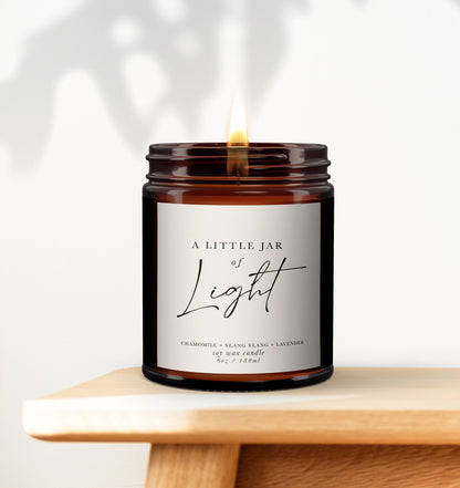 Light Aromatherapy Candle, Thoughtful Gift, Personalised Candle, Pure essential oil soy wax, gift for friend going through a hard time