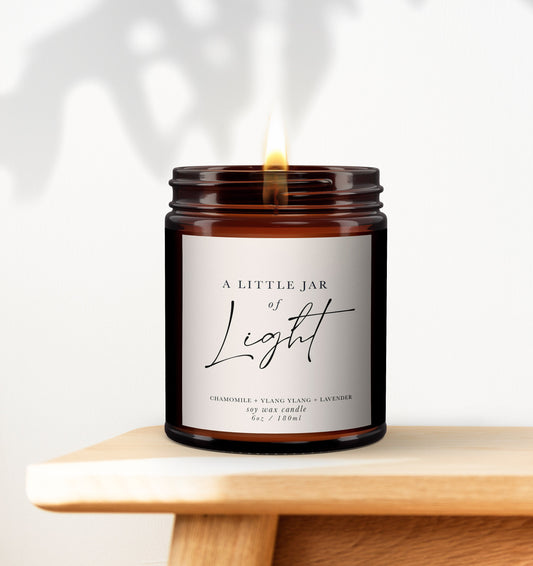 Light Aromatherapy Candle, Thoughtful Gift, Personalised Candle, Pure essential oil soy wax, gift for friend going through a hard time
