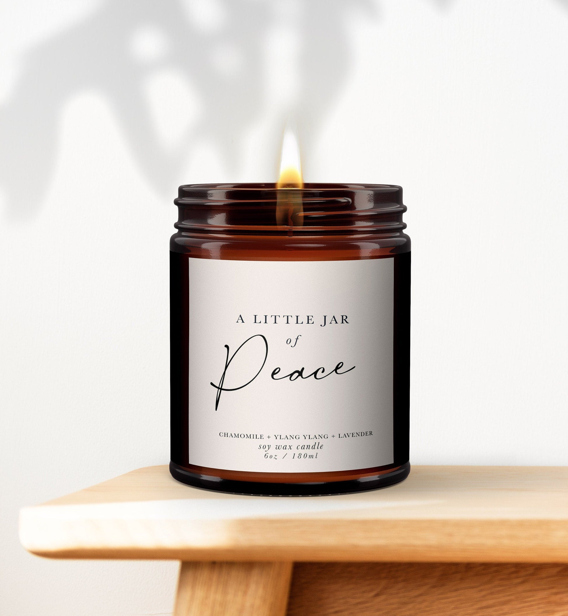 Peace Pure Essential Oil Aromatherapy Candles - Minimal Decor, Little Jar of Peace, Mood Boosting, Well-being Soy Wax Candle