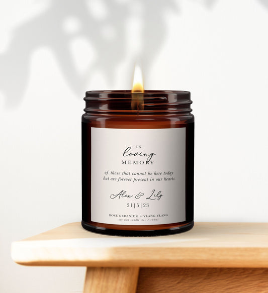 Wedding Day Remembrance Candle, Memorial Candle, In Loving Memory on Wedding Day, Soy Wax, All Natural, Essential Oil Candle