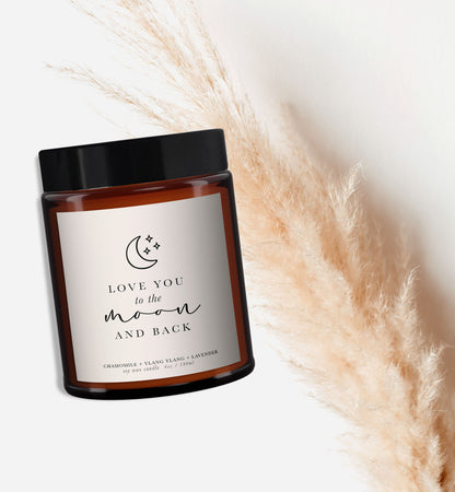 Love you to the moon and back, Aromatherapy Personalised Candle, Mummy, Gift from Kids, Mother's Day, Wife Birthday