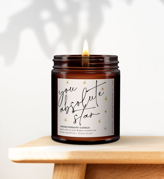 Absolute Star, Thank you gift, Aromatherapy Candle, personalised candle, essential oil candle, nurse, staff, teacher, boss, carer gift,