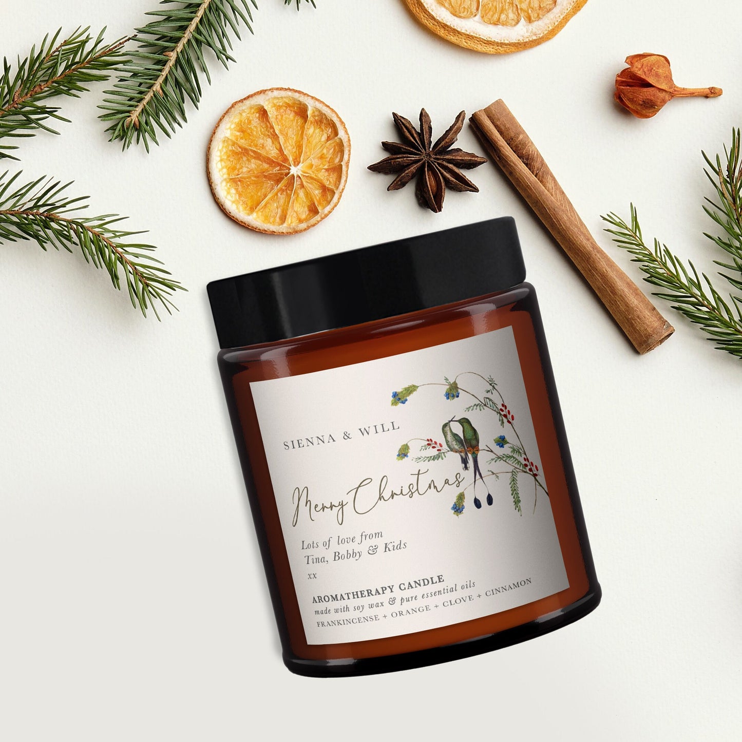 Personalised Christmas Candle, Aromatherapy Candle,Christmas Present, Christmas candle gift, Neighbour, Colleague, Boss, Postman, Sister