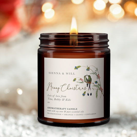 Personalised Christmas Candle, Aromatherapy Candle,Christmas Present, Christmas candle gift, Neighbour, Colleague, Boss, Postman, Sister