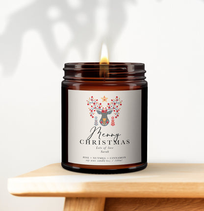 Personalised Christmas Candle Gift, Pure essential oils,Aromatherapy Candle,Christmas Present,Gift,Friend,Neighbour,Nurse,Teacher