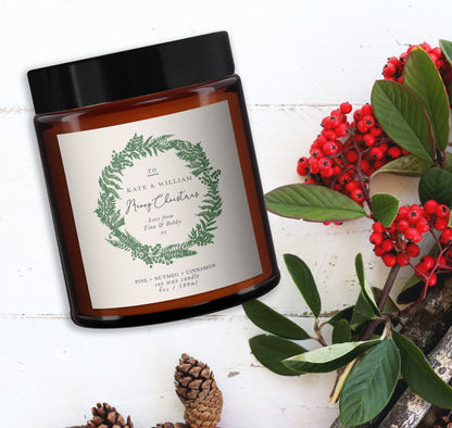 Christmas Personalised Candle, Pure essential oils, Aromatherapy Candle, Christmas Present, Gift, Friend, Neighbour, Colleague, Boss, Carer