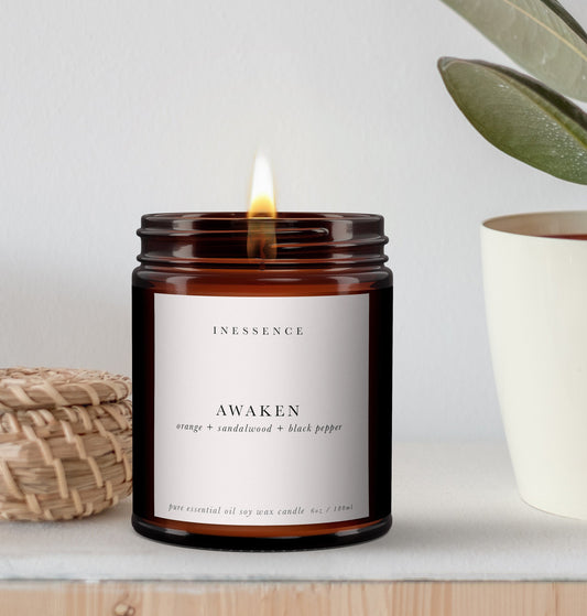 Orange,blackpepper,sandalwood,Pure Essential Oil Soy Wax Candle,pure essential oil candle,soy wax candle,non toxic,therapeutic,