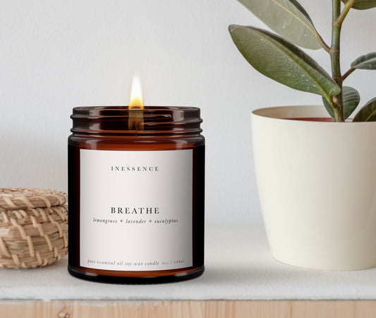 Lavender,Lemongrass,Eucalyptus,Luxury Pure Essential Oil Soy Wax Candle,immune boosting,pure essential oil candle,soy wax candle,non toxic
