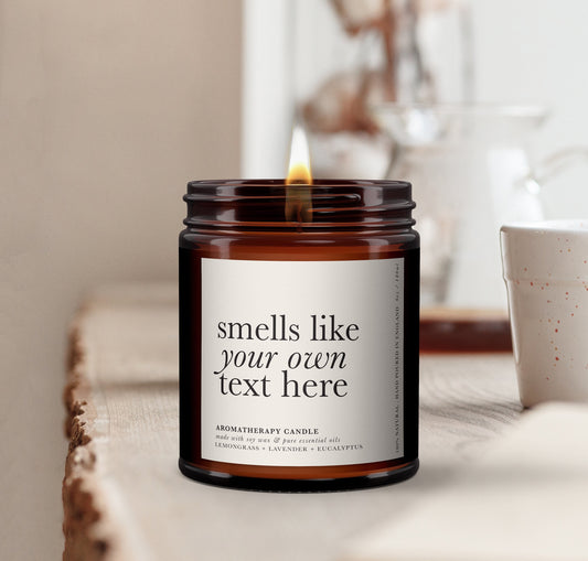smells like personalised candle gift