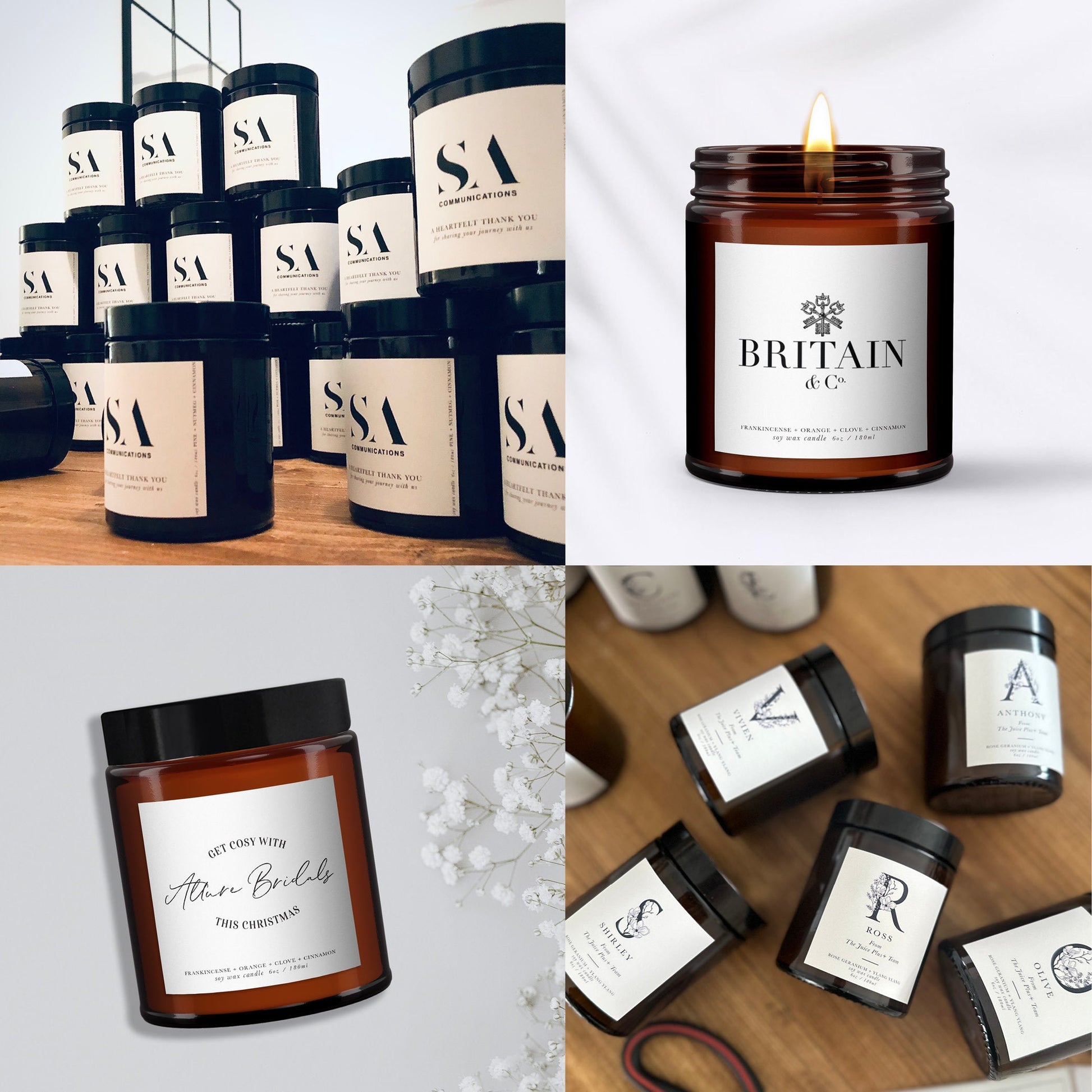 Custom Corporate Candle Gift,Client Gifts,Logo Candle,Personalised Candles,Client Christmas Gift,Bulk Promotional Gifts,Business Logo Candle