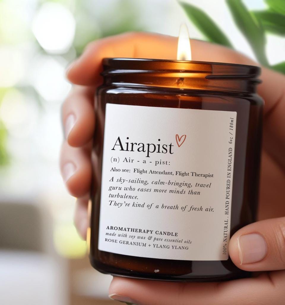 Gift for a flight attendant, Cabin Crew Gift, Thank you gift for Cabin Crew, Aromatherapy Candle, Birthday, Christmas Essential oil soy wax