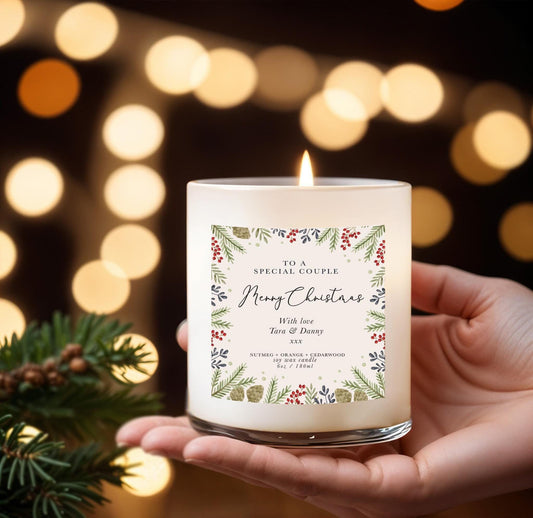 Christmas Gift For Couple, Personalised Christmas Gifts, Gift for friends, Christmas Scented Essential Oil Soy Wax Aromatherapy Candle