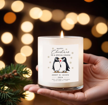 couple christmas gift candle personalised