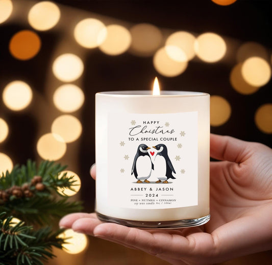 couple christmas gift candle personalised